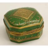 A French porcelain canted square box,