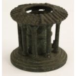 A Grand Tour verdigris patinated bronze model, of a Roman rotunda, 5.