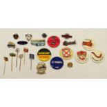 Motoring interest - various lapel pins including Skoda 1000MB, Mercedes, Toyota,