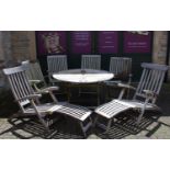 A Hartman selection garden table and four folding chairs;