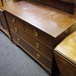 An Edwardian mahogany chest of two short over two long drawers, brass rounded escutcheons,