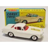 Corgi 258 "The Saint's" Volvo P1800 - white body, silver trim, red interior with figure driver,