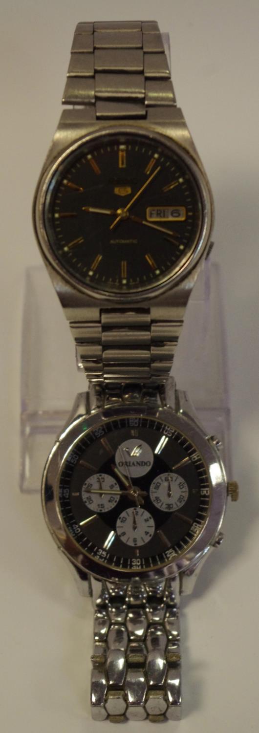 A Seiko 5 automatic wristwatch;