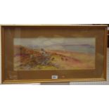 Grace H Hastie original watercolour Bringing Home The Peat, Shetland,Yell dated 1904,