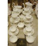 A Royal Albert Howarth pattern part tea service for eight;a coffee pot,