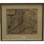 CHRISTOPHER SAXTON "Cardigan Comitatus Pars Olim Dimetarvm", an engraved map by William Kip,