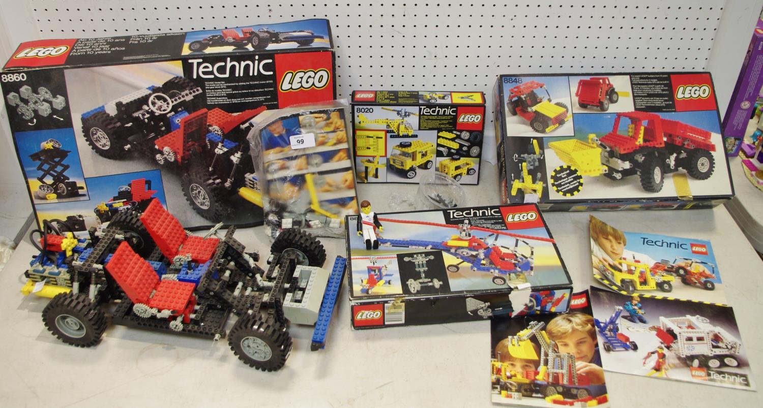 Lego Technics including 8860 Car Chassis, instructions & box; 8848 Power Truck,