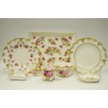 Decorative Ceramics - A pair of Royal Crown Derby Royal Antoinette wavy edge cabinet plates;