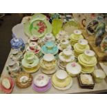 Decorative teawares including a Shelley Oleander stock pattern tea cup & saucer;