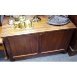 A late Victorian/early 20th century mahogany panelled blanket box