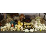 Ceramics & Glass - Beswick wren model; tea wares; decorative plates; commemorative ware mugs; vases;