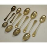 A Victorian set of six silver Old English tea spoons, Holland, Son & Slater, London,