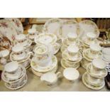 A Cloclough Hedgerow pattern tea service for six comprising teacups, saucers,