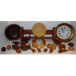 Treen - various carved wooden animals models;