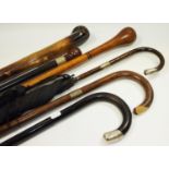 Walking Sticks - various Victorian and Edwardian walking canes, parasol and sticks,