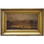 English School (19th Century) Cattle By The River oil on board,