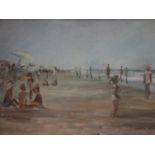 Attributed to Patrick Downie On the Sands oil on board, 16.