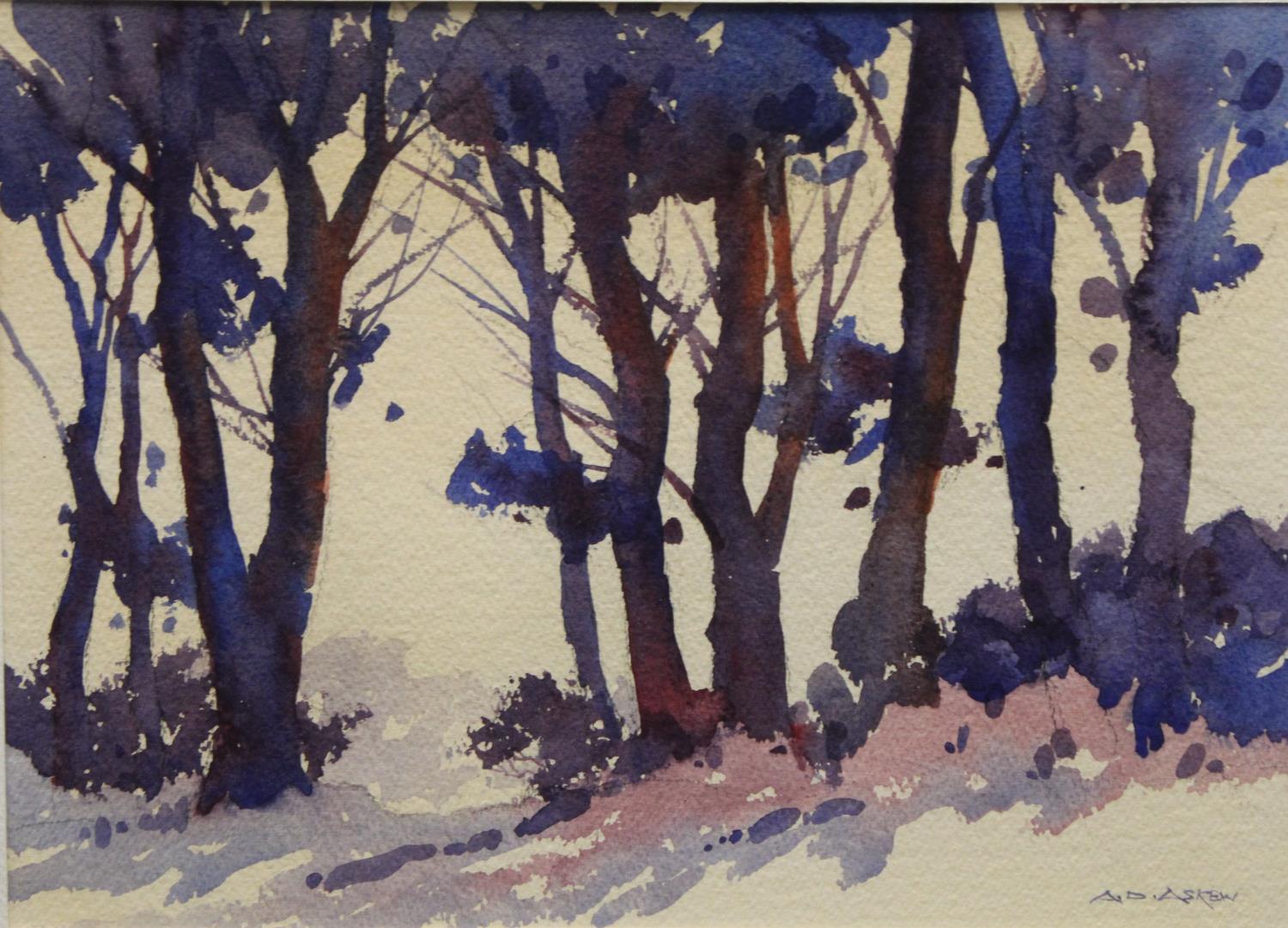 A***D*** (Eddie) Askew (contemporary) Edge of the Woods signed, watercolour,