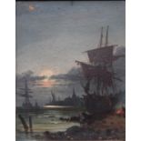 In the Manner of William Anslow Thornley Harbour by Moonlight oil on board, 24.