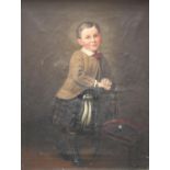 Irish School (19th/early 20th century) Portrait of a Boy in Tartan label to verso for Nat.