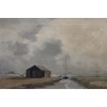 Marcus Holley Ford (1914-1989) Slaughden Aldeburgh, Sussex signed, oil on canvas,