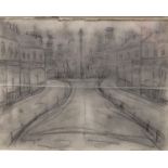 Lowry A Northern Street Scene bears signature and date 1961, pencil drawing, 30.5cm x 39.