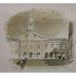 Hugh Casson RA (1910 - 1999), by and after, Front Court, Cambridge, signed in pencil to margin,