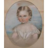 F**Smeeton (19th century) Victorian Child signed, oval, watercolour,