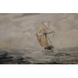 James Power (Bn.1946) Sailing Ship on a Rough Sea signed, dated 89, oil on canvas, 39.5cm x 59.