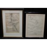 Knight Portrait of a Ballerina bears signature, pencil drawing. 28.5cm x 19.