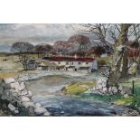 R** (20th century) A Farm in the High Peak, Derbyshire signed, watercolour,