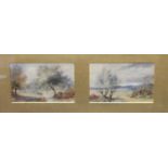 English School (early 19th century) A pair mounted as one, Picturesque Landscapes watercolours,
