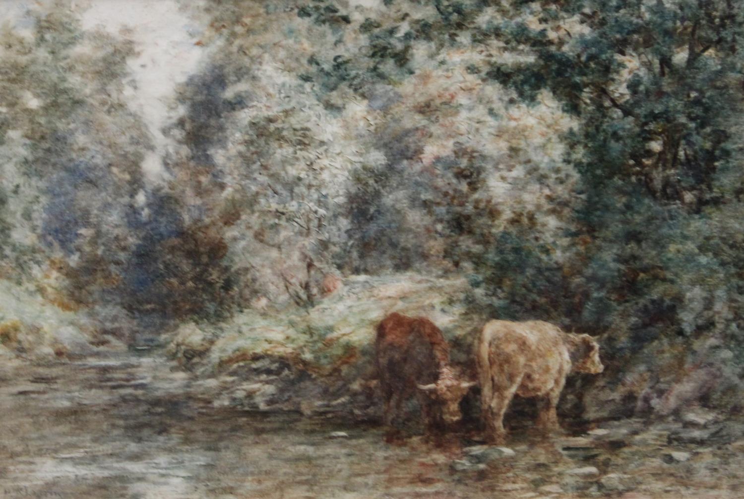 Duncan McLaurin (Scottish School 1849-1921) Cattle In A Clearing signed, watercolour,