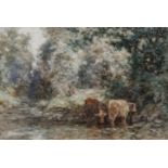 Duncan McLaurin (Scottish School 1849-1921) Cattle In A Clearing signed, watercolour,