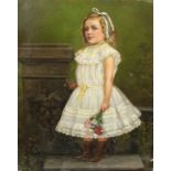 R Sperber (20th century) Flower Girl signed, dated 1902,