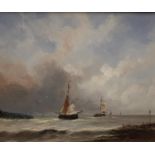 Dutch School (mid 20th century) Barges Returning Home indistinctly signed, oil on panel, 48.