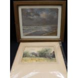 Ernest H Atkin The Fringe of the Tide, Skegness signed, watercolour, 27.