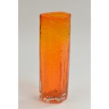 A Whitefriars Cucumber vase, designed by Geoffrey Baxter, textured effect in tangerine,