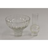 A large Stuart & Sons clear cut glass bowl, designed by John Luxton,