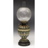 A Doulton Lambeth oil lamp,