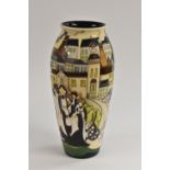 A contemporary Moorcroft slender ovoid lipped vase, The Walk, designed by Kerry Goodwin,