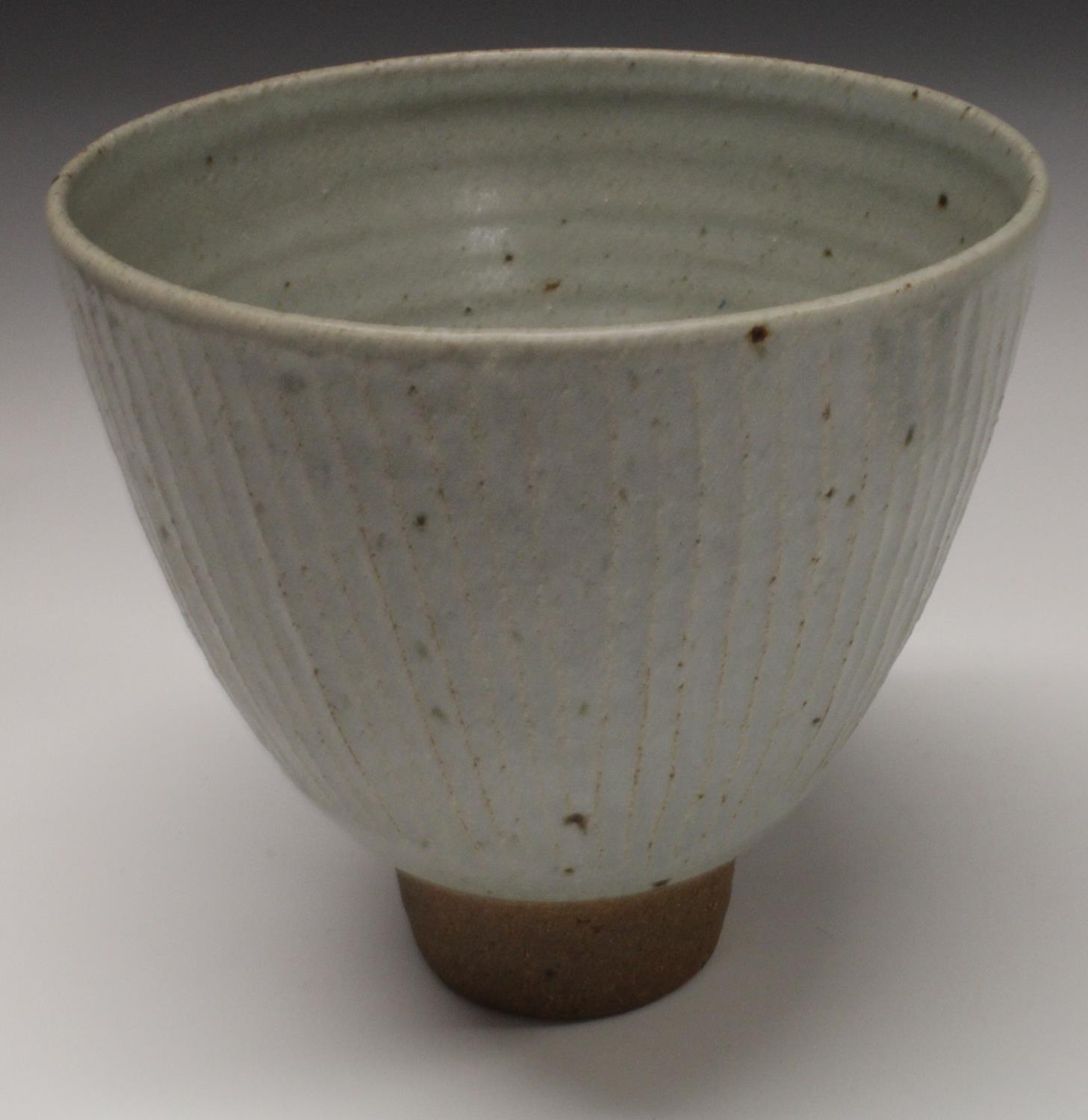 A Joanna Constantinidis style conical bowl, mottled grey glaze, 16. - Image 3 of 3