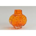 A Whitefriars Sunburst vase, designed by Geoffrey Baxter, textured effect in tangerine,