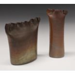 Joanna Constantinidis (1927-2000) - a stoneware tall vase, pinched top,