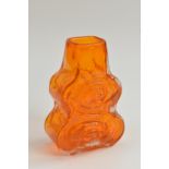 A Whitefriars Cello vase, designed by Geoffrey Baxter, textured effect in tangerine,