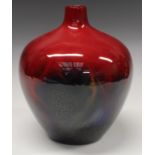 A Royal Doulton Flamb Viened ovoid vase, 23cm high,.