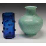 A Pilkingtons Royal Lancastrian ovoid vase, mottled in turquoise, 26cm high, impressed mark,