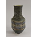 A Troika cylindrical urn vase by Jane Fitzgerald,