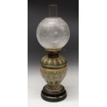 A Doulton Lambeth oil lamp,