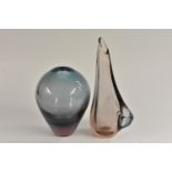 A Czechoslovakian studio glass ovoid vase in the manner of Miloslav Klinger for Zelezny Brod Sklo,